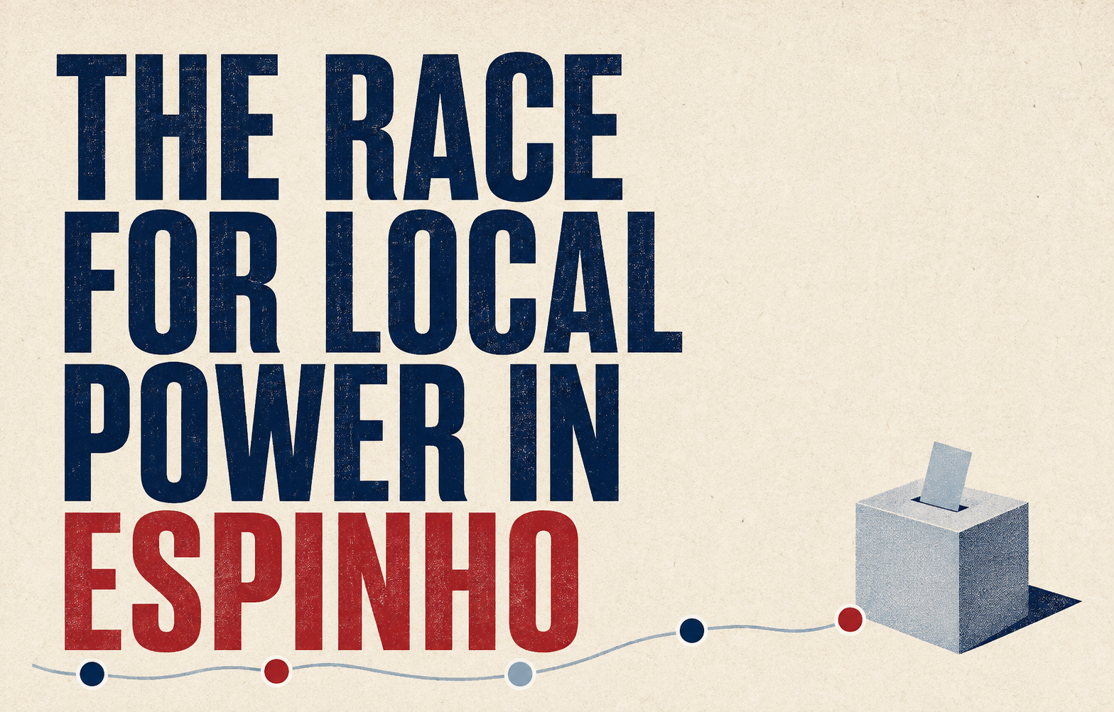 Typographic editorial cover for an analysis of local elections in Espinho