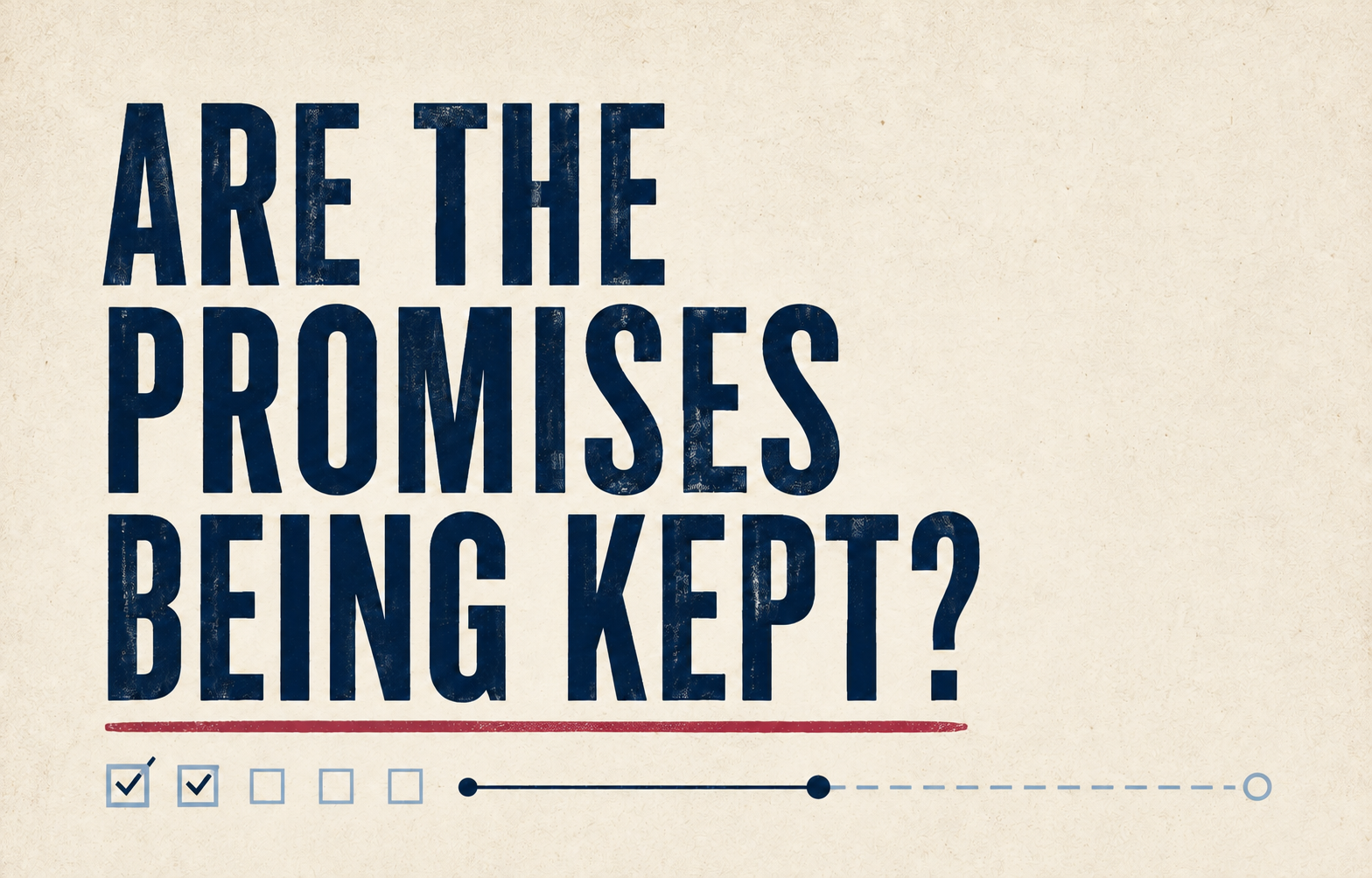 Typographic editorial cover asking whether local election promises were kept